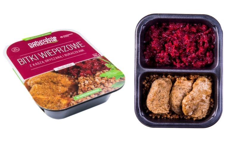 Bitki wieprzowe z kaszą gryczaną i buraczkami (500 g)